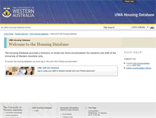 Tablet Screenshot of findhousing.studentservices.uwa.edu.au