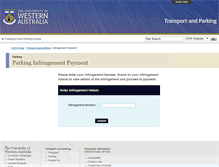 Tablet Screenshot of infringements.parking.uwa.edu.au